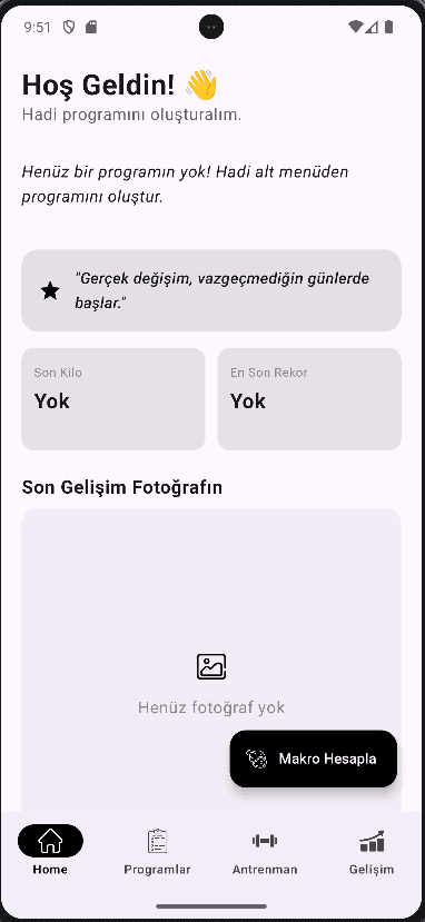GymTracking ana sayfa