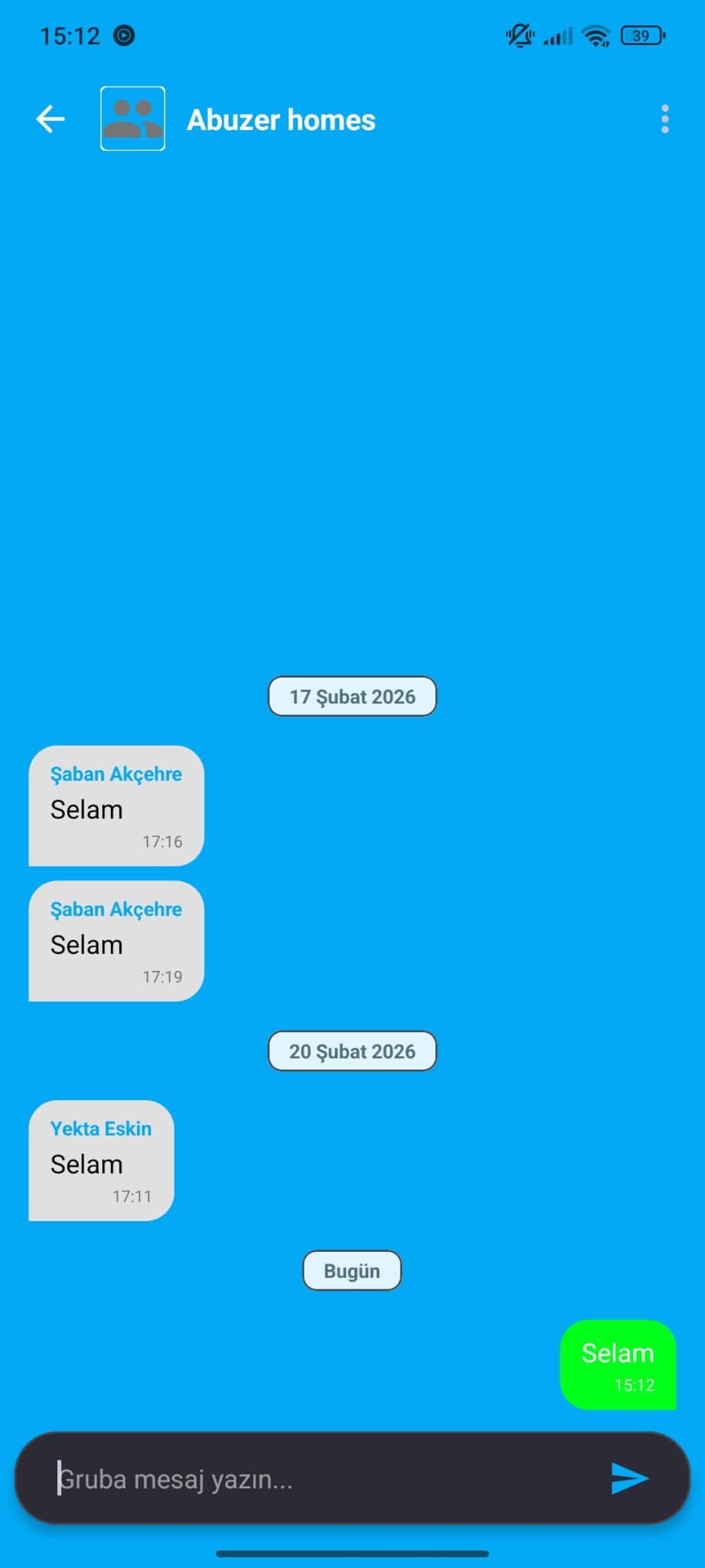 ChatApp grup sohbeti
