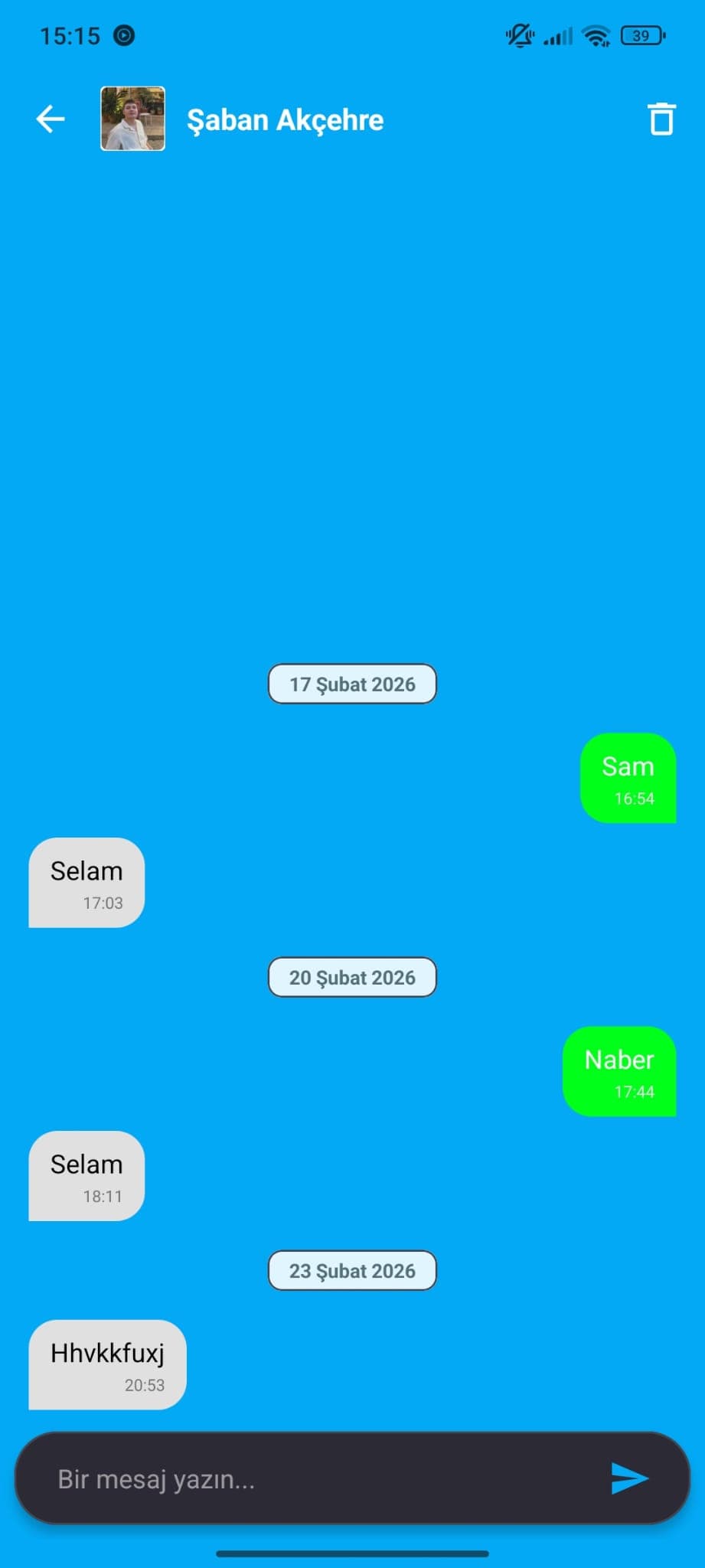 ChatApp bire bir sohbet