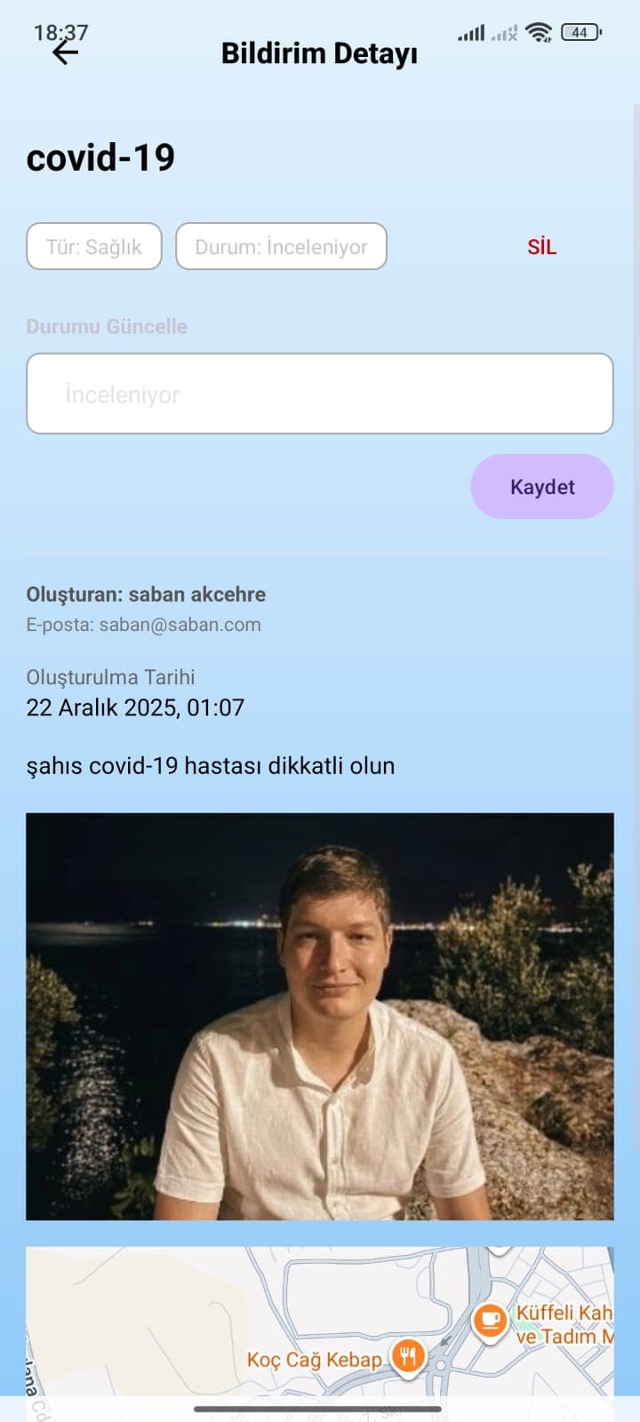 Kampüs Güvende bildirim detayı